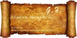 Gladics Hermiás névjegykártya